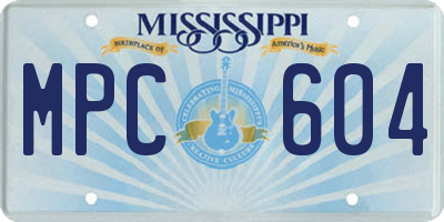 MS license plate MPC604