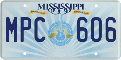 MS license plate MPC606