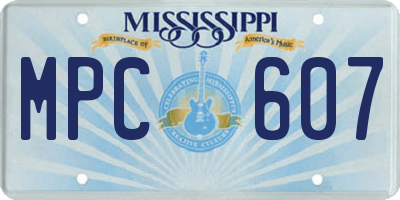 MS license plate MPC607