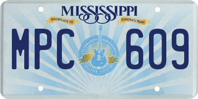 MS license plate MPC609