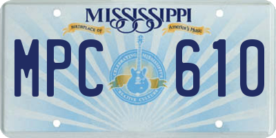 MS license plate MPC610