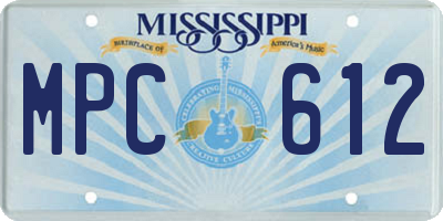 MS license plate MPC612