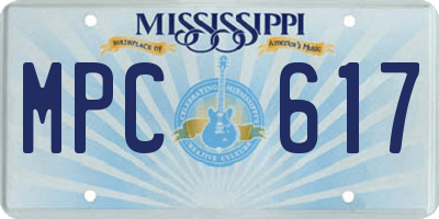 MS license plate MPC617