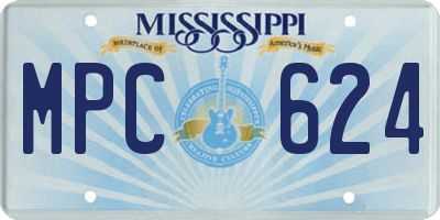 MS license plate MPC624
