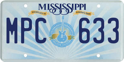 MS license plate MPC633