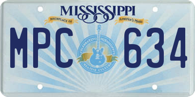 MS license plate MPC634