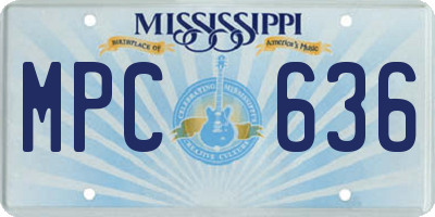 MS license plate MPC636