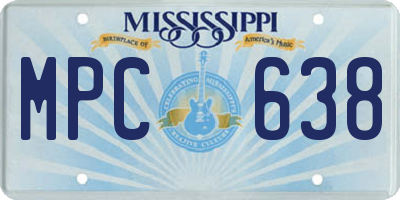 MS license plate MPC638
