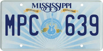 MS license plate MPC639