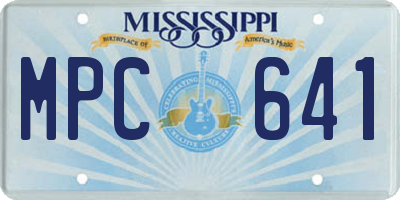 MS license plate MPC641