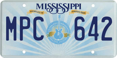 MS license plate MPC642