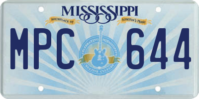 MS license plate MPC644