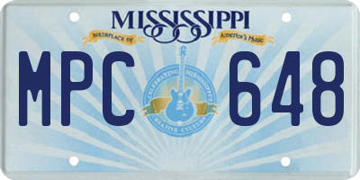 MS license plate MPC648