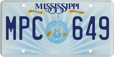 MS license plate MPC649