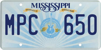 MS license plate MPC650