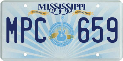 MS license plate MPC659