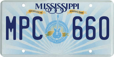 MS license plate MPC660