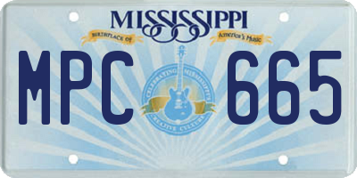MS license plate MPC665