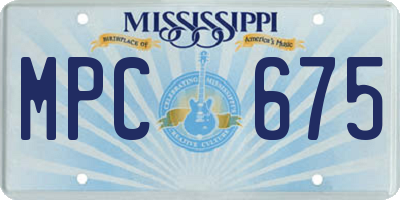 MS license plate MPC675