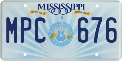 MS license plate MPC676