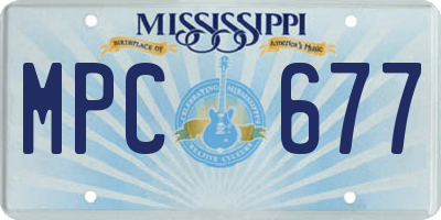 MS license plate MPC677