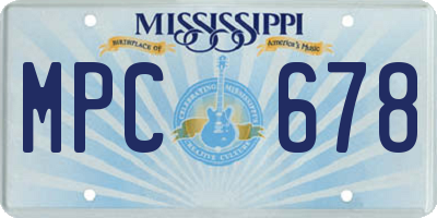 MS license plate MPC678