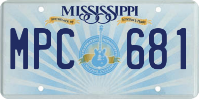 MS license plate MPC681