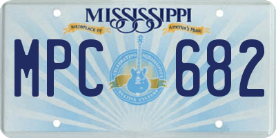 MS license plate MPC682