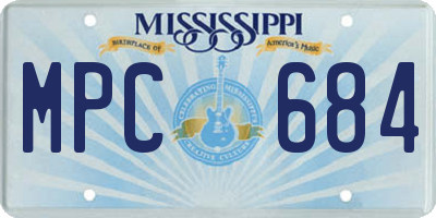 MS license plate MPC684