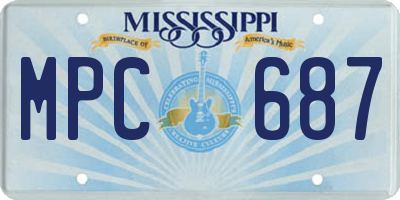 MS license plate MPC687