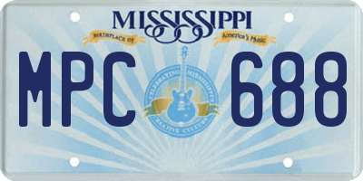 MS license plate MPC688