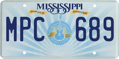 MS license plate MPC689