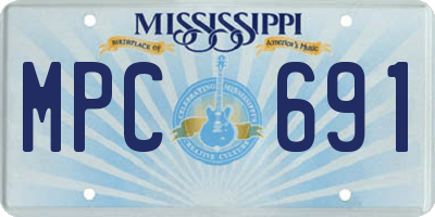 MS license plate MPC691