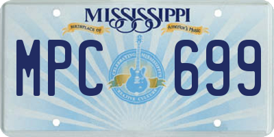 MS license plate MPC699