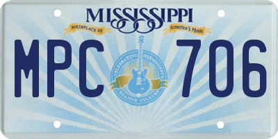 MS license plate MPC706