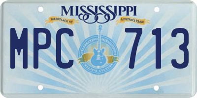 MS license plate MPC713