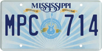 MS license plate MPC714