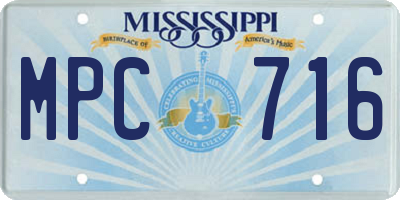 MS license plate MPC716