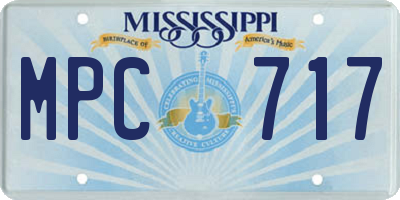 MS license plate MPC717