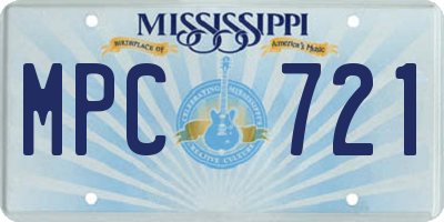 MS license plate MPC721