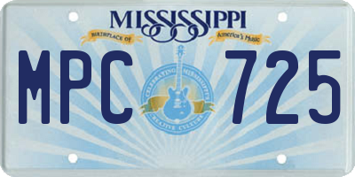 MS license plate MPC725