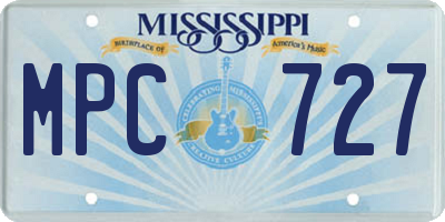 MS license plate MPC727