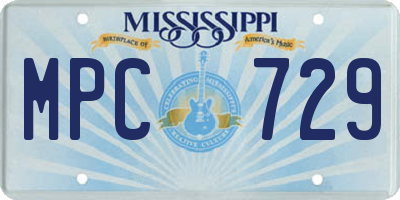 MS license plate MPC729