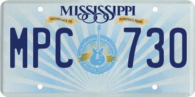 MS license plate MPC730