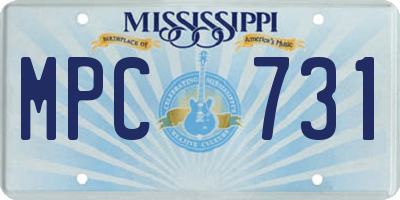 MS license plate MPC731