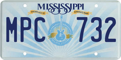 MS license plate MPC732