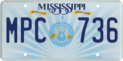 MS license plate MPC736