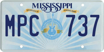 MS license plate MPC737