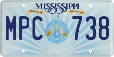 MS license plate MPC738