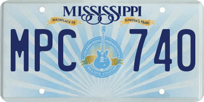 MS license plate MPC740